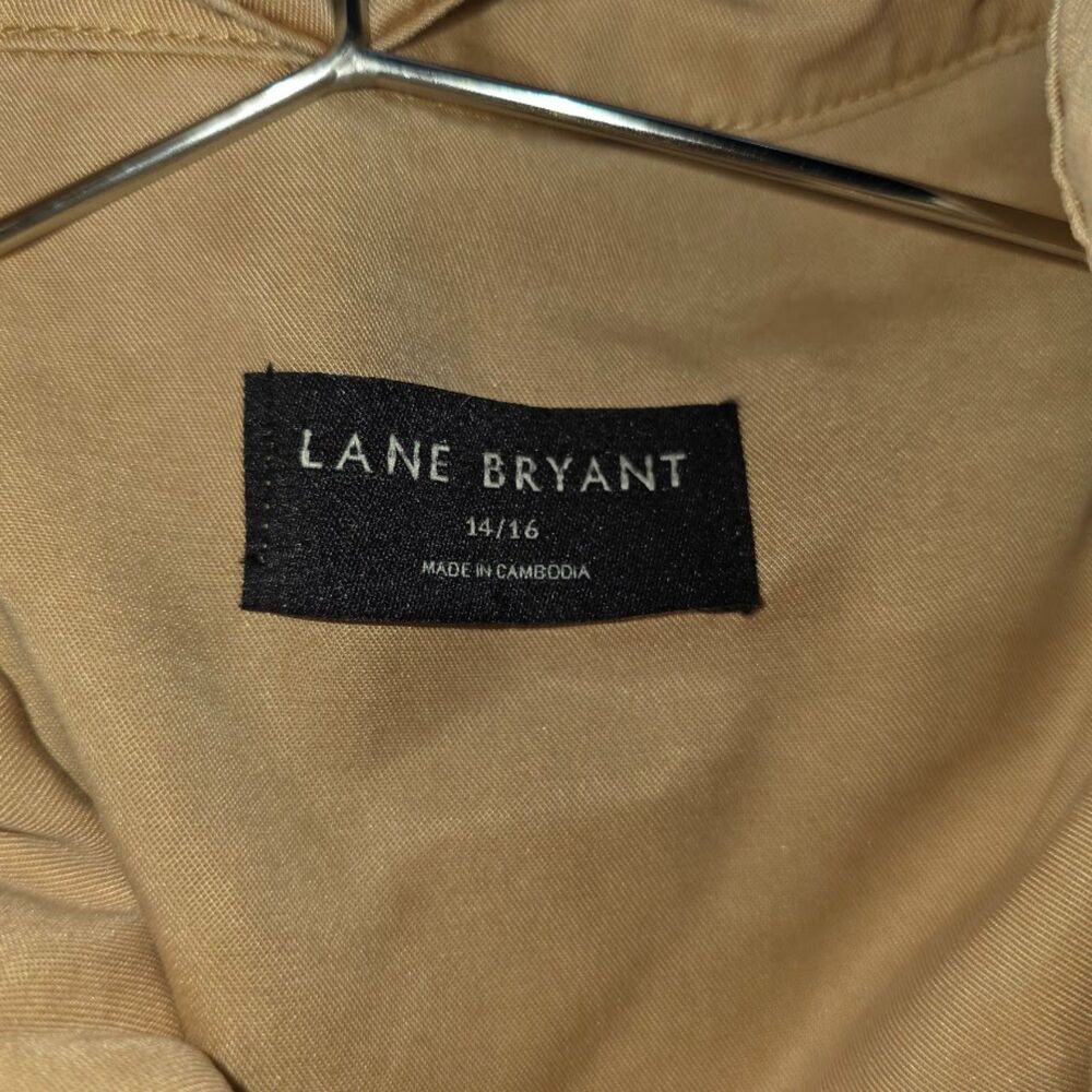 Lane Bryant Tencel Twill Cargo Military Utility Jacket Tan Plus Size: 14/16 NWOT - Picture 6 of 9